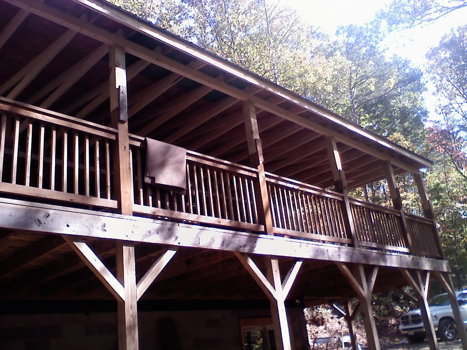 Timber framing under a new elevated porch and deck — Roof Leak Repair in Park Falls by Roofing Brothers